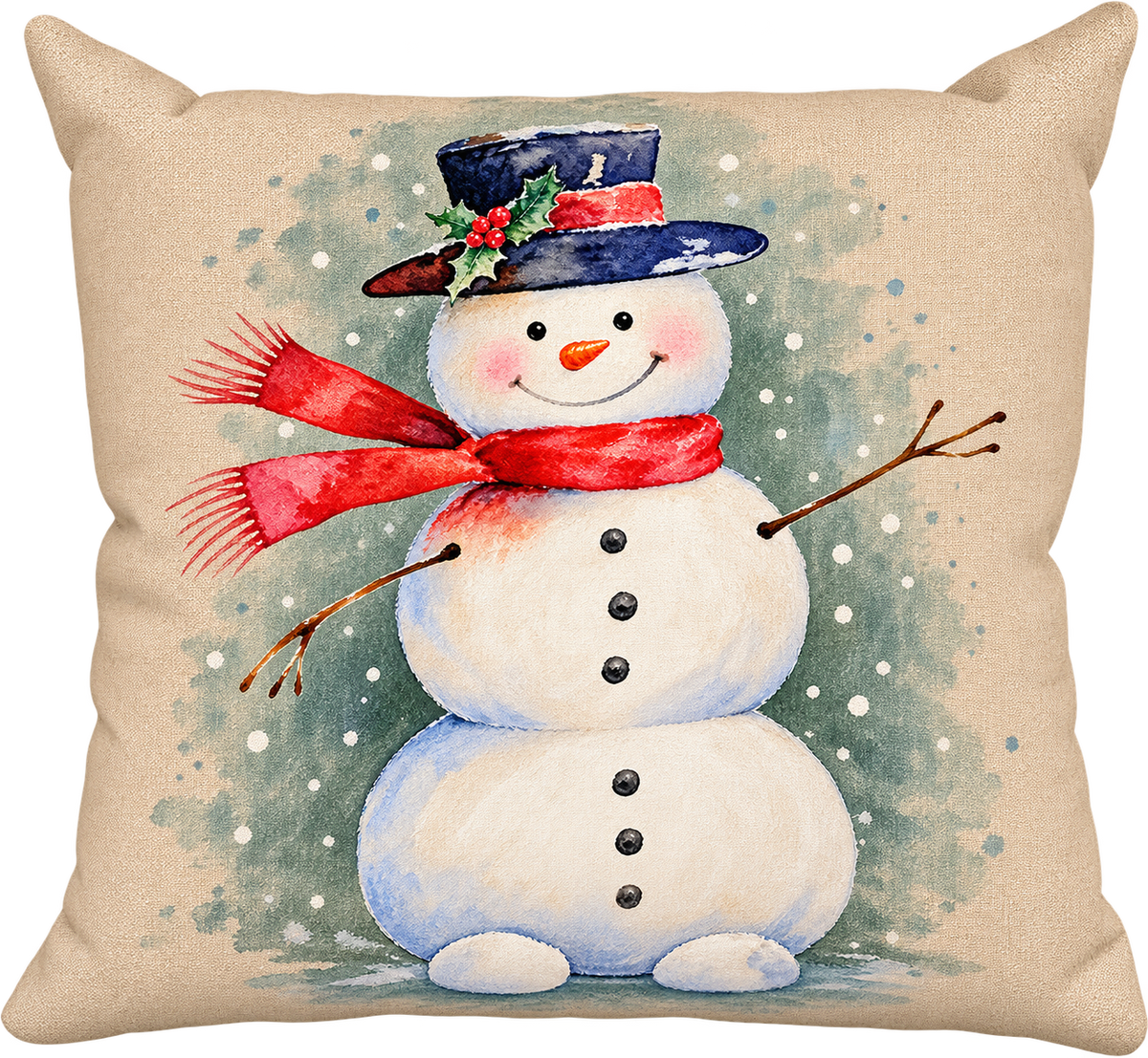 Cute Snowman Cushion Cover