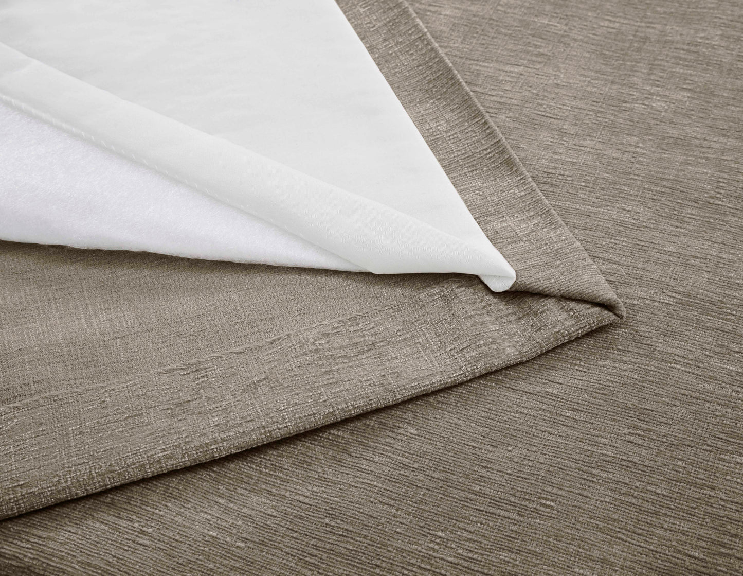 Amberley Chenille Look Thermal Lined Eyelet Curtains Earth Beige