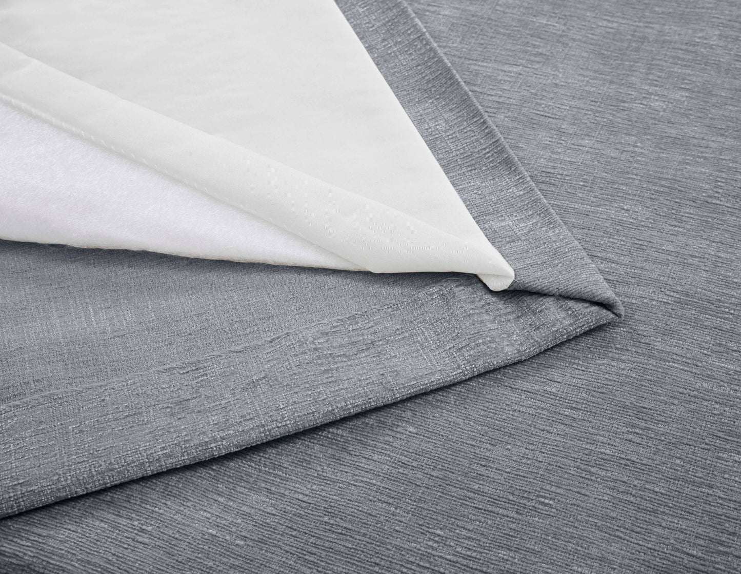 Amberley Chenille Look Thermal Lined Eyelet Curtains Nickel Grey