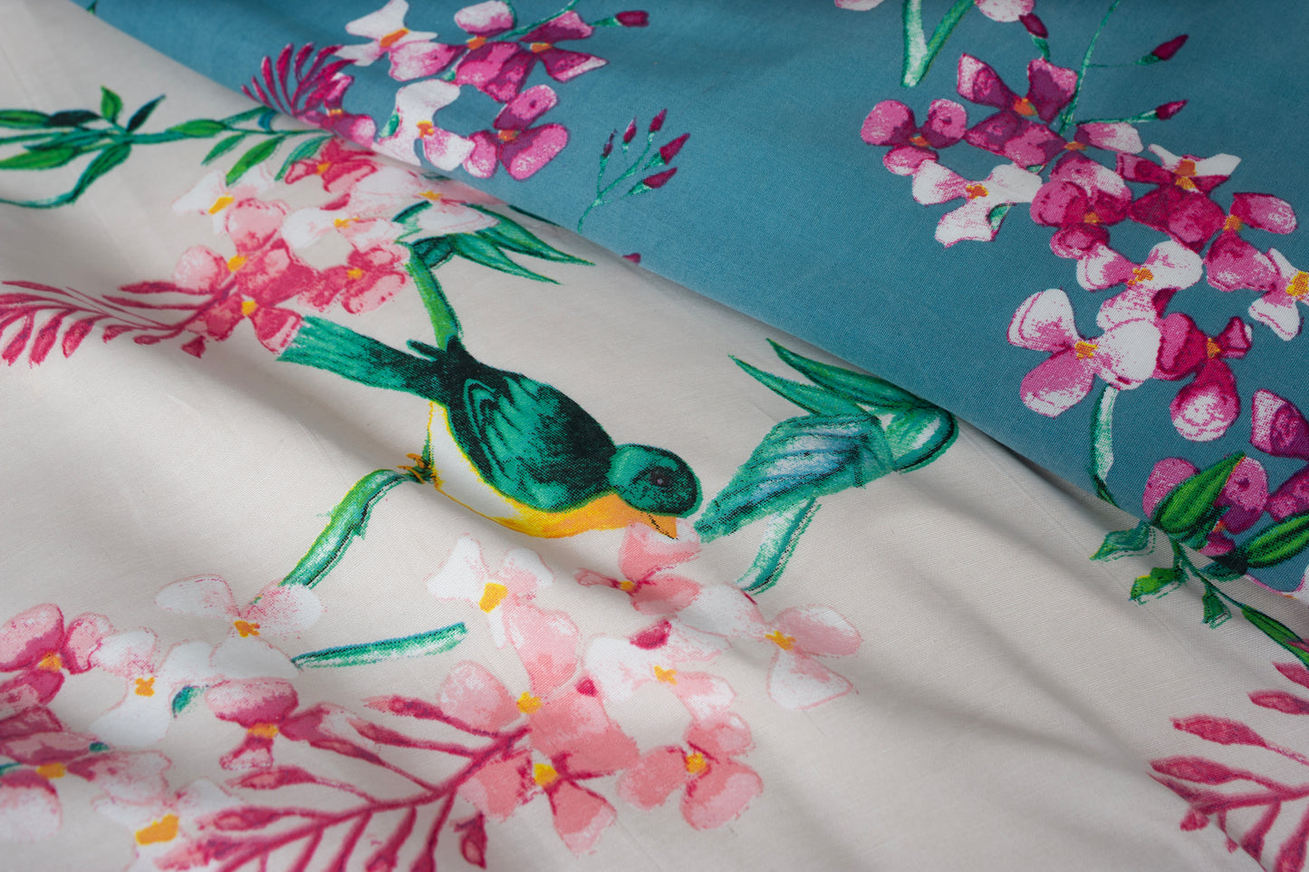 Bird Garden Duvet Cover Set Teal