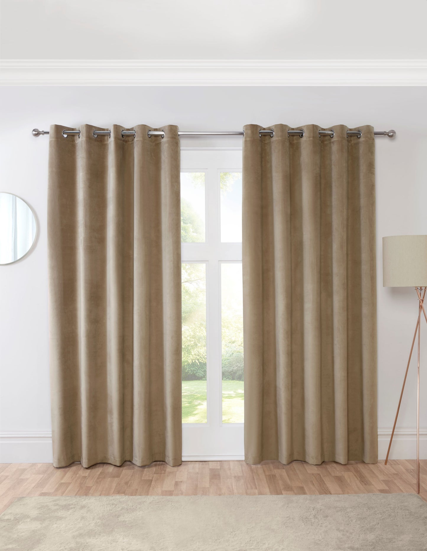 Blackout Eyelet Curtains in Mocha