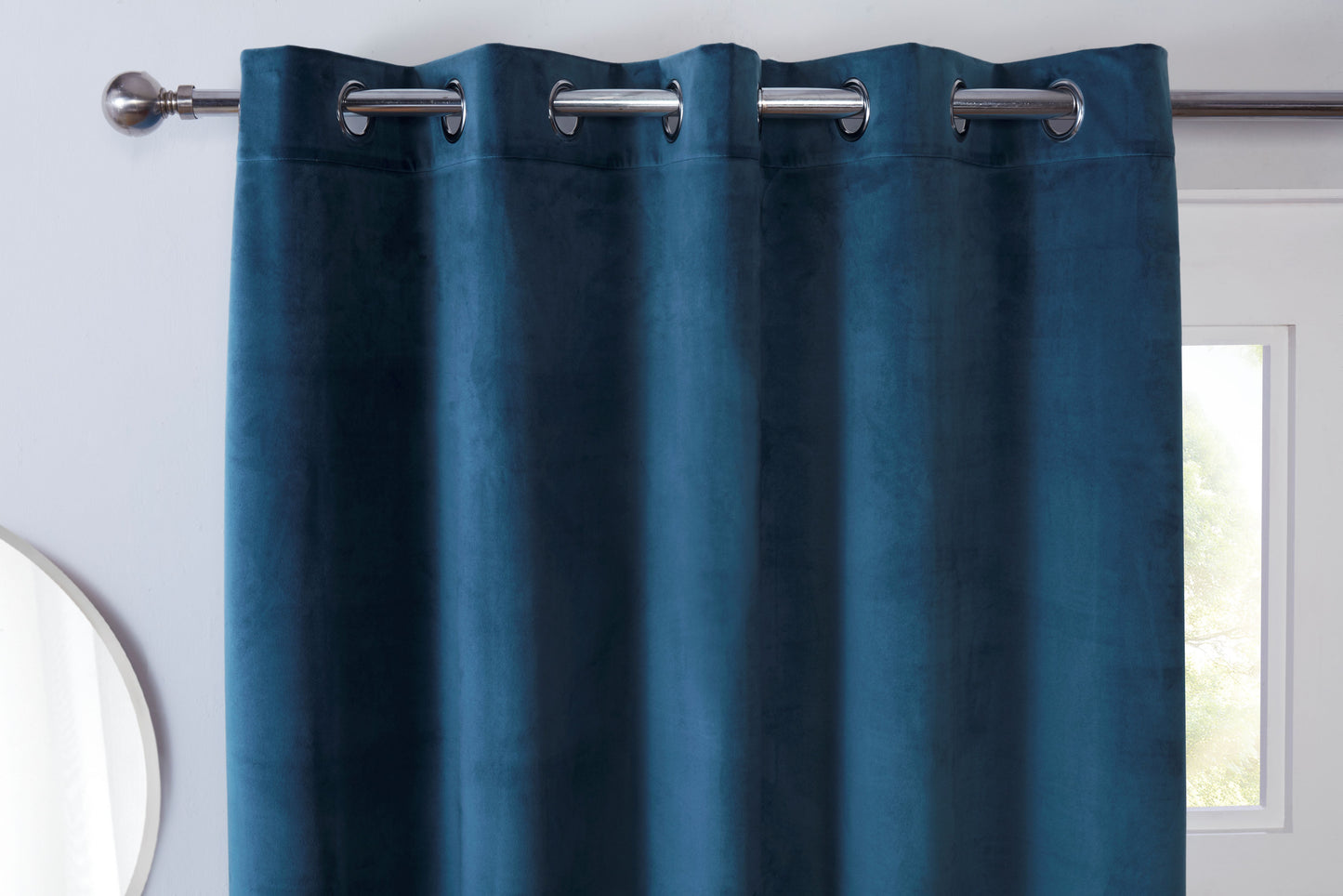 Blackout Eyelet Curtains in Blue