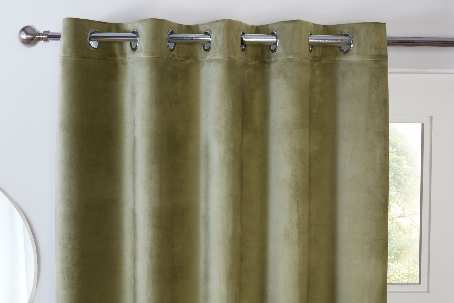 Blackout Eyelet Curtains in Green