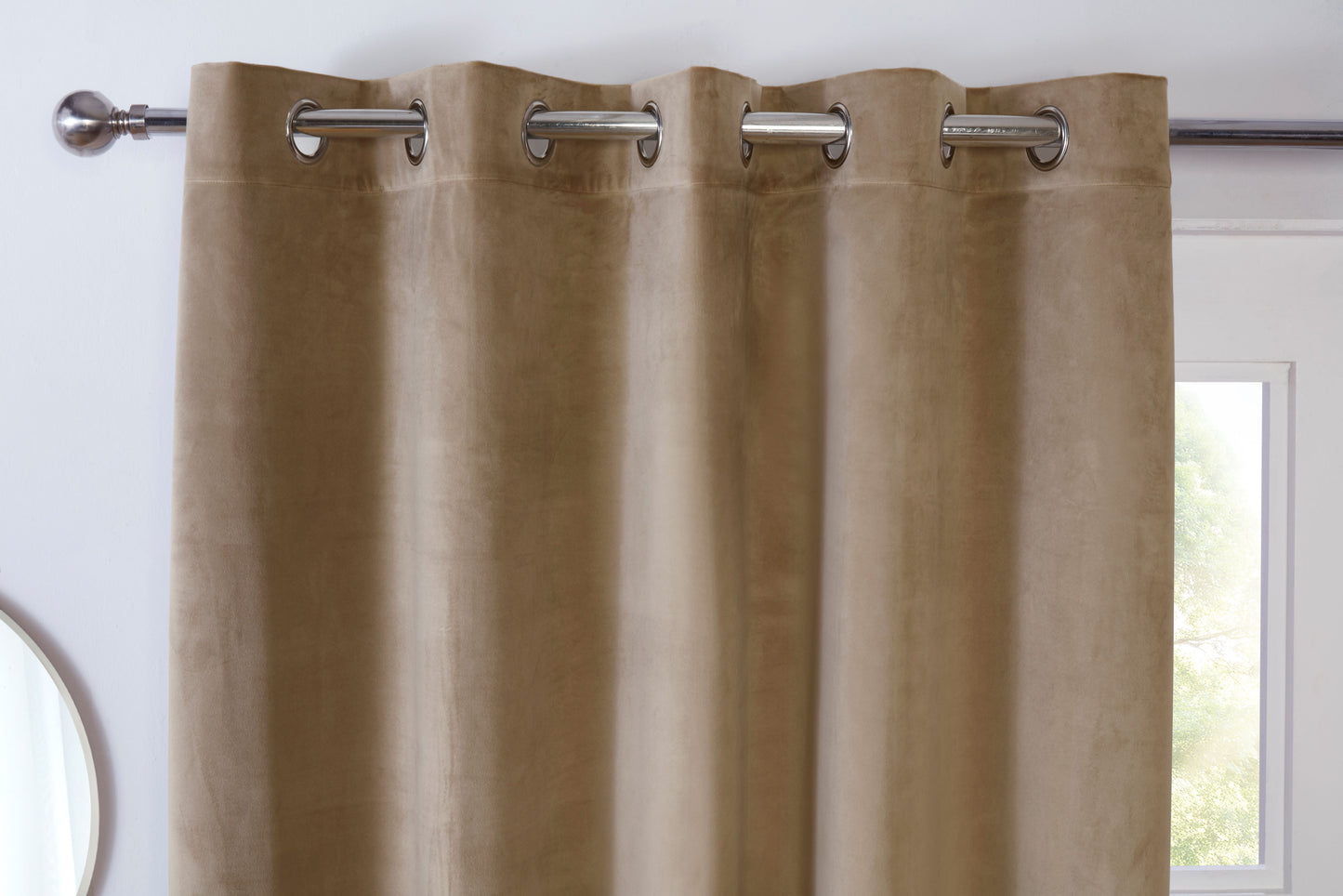Blackout Eyelet Curtains in Mocha