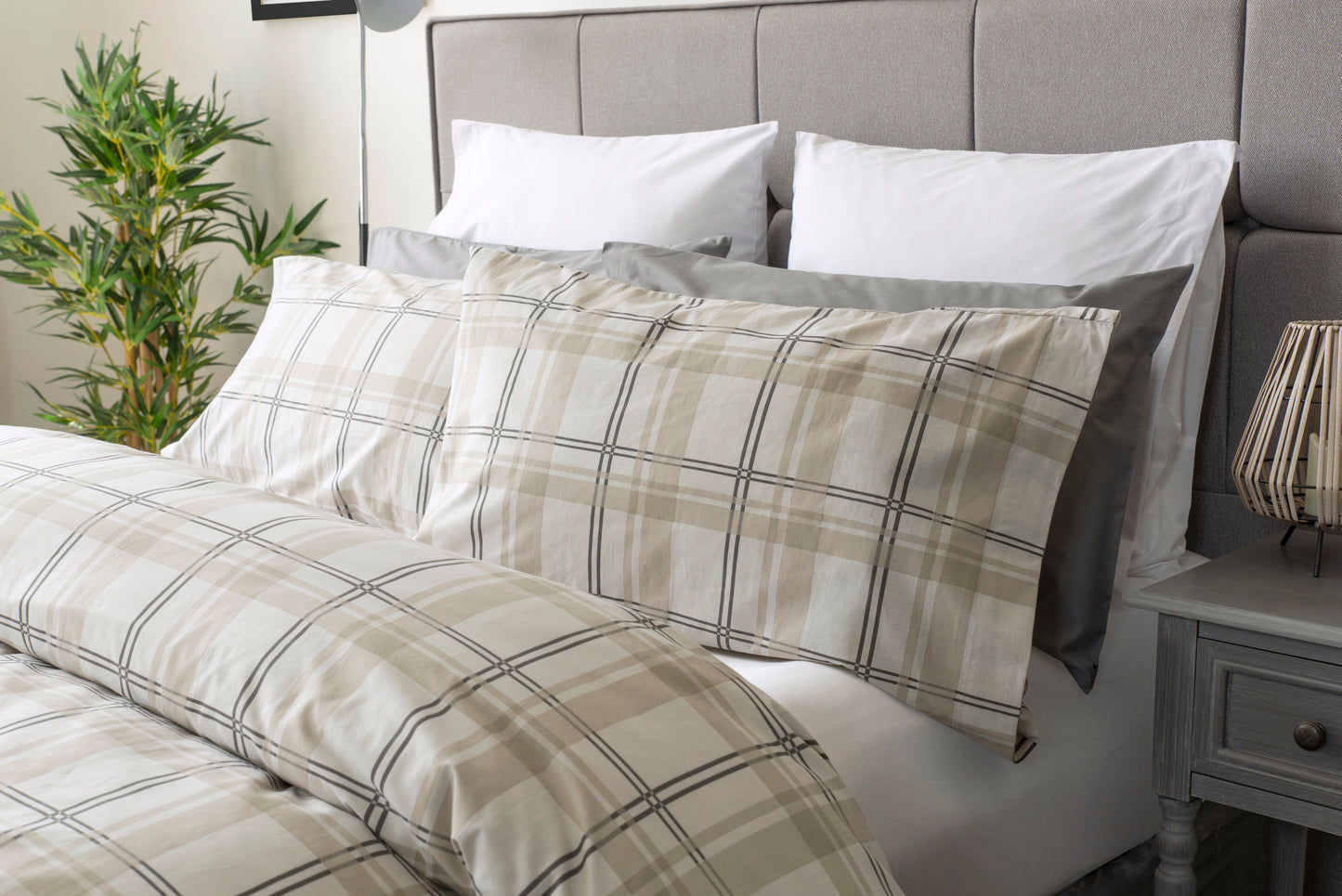 Cotton Rich Check Design in Natural Shades