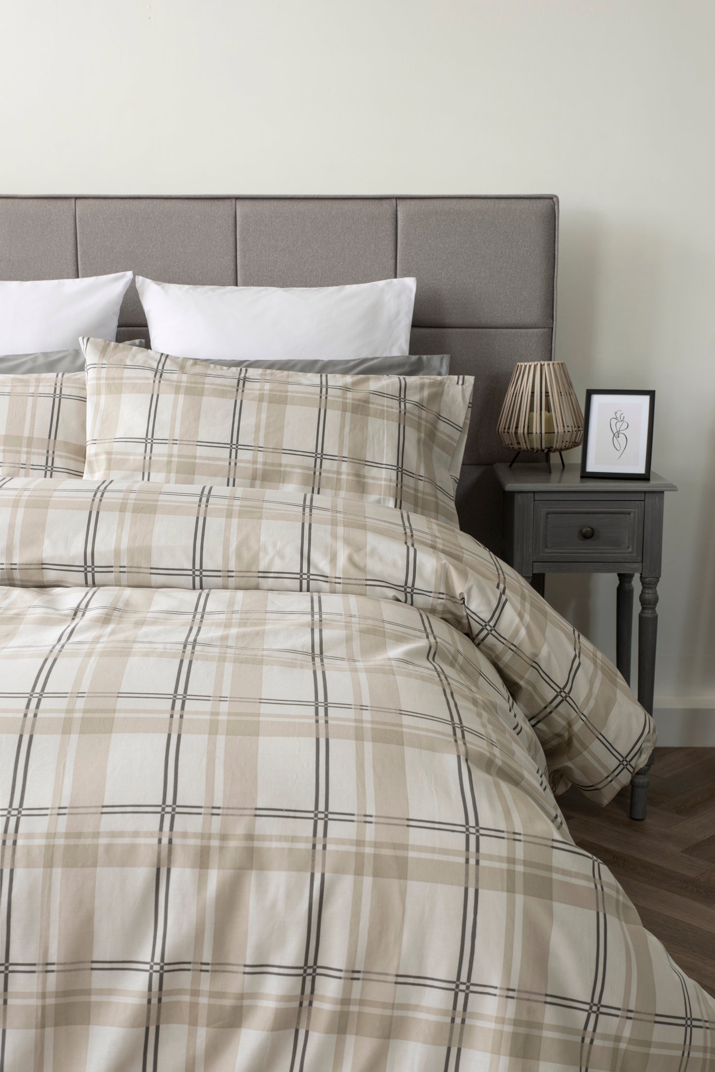 Cotton Rich Check Design in Natural Shades