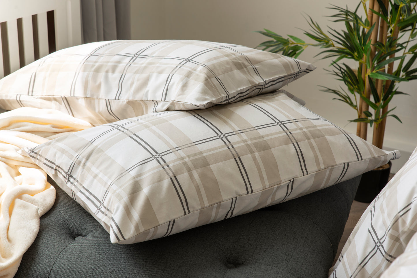 Cotton Rich Check Design in Natural Shades