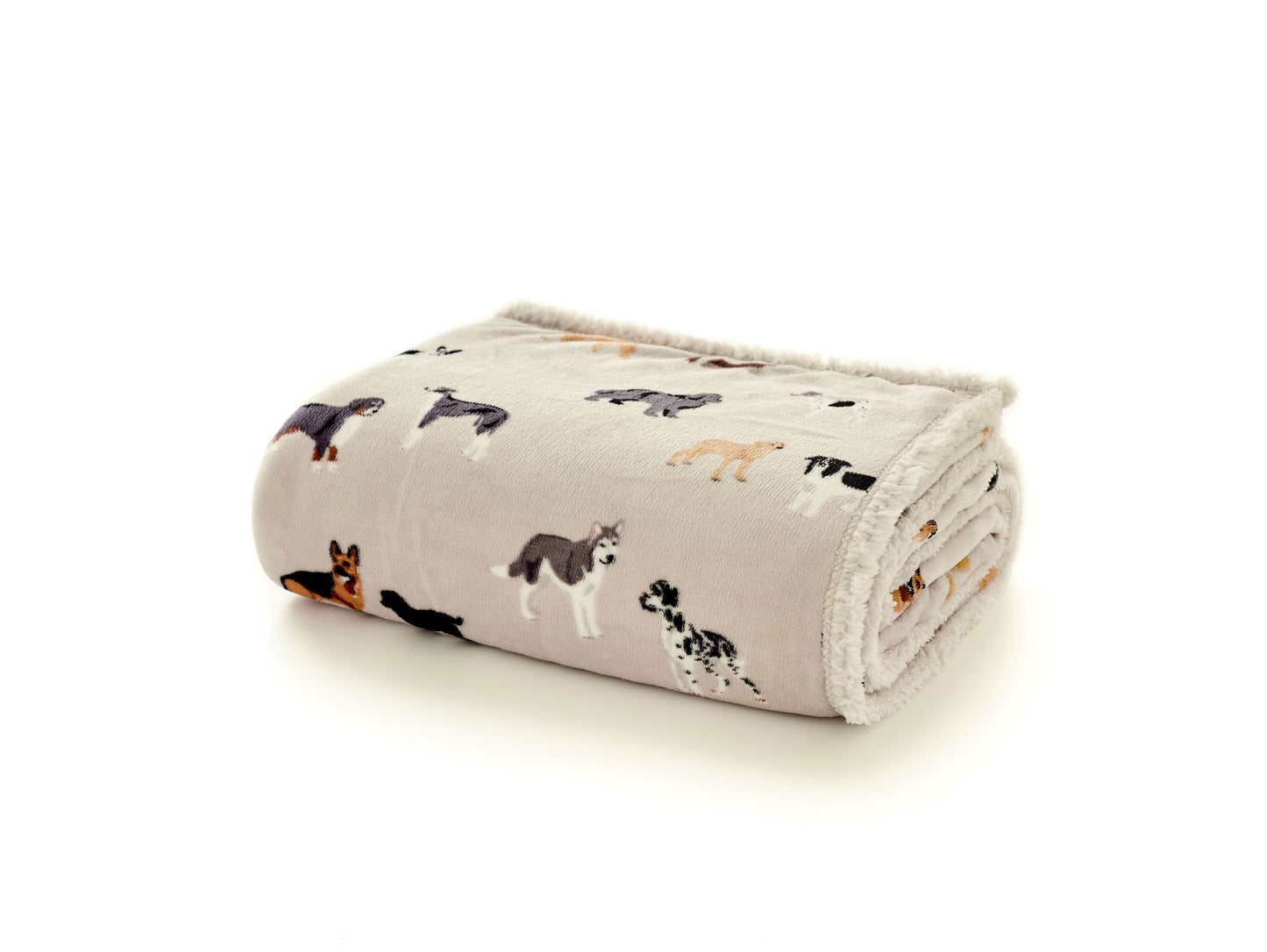 Supersoft Sherpa Reverse Dogs Throws in Natural