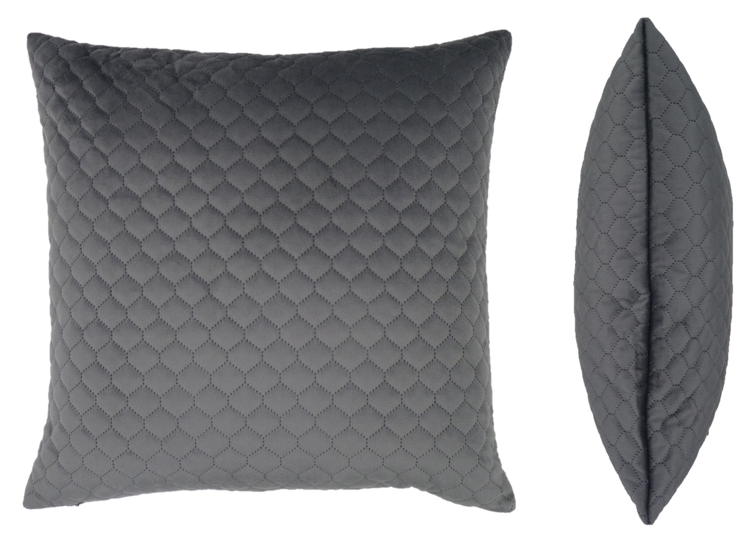 Quilted Cushion Cover In Steel Grey 45cm x 45cm