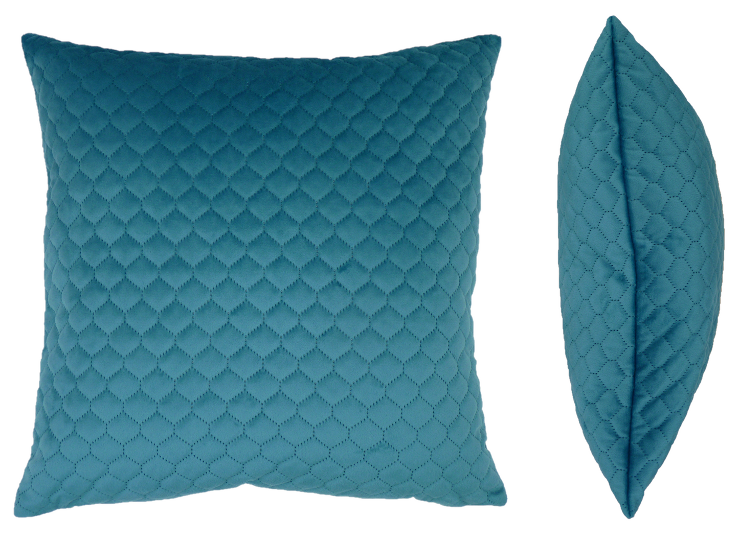 Quilted Cushion Cover In Teal 45cm x 45cm