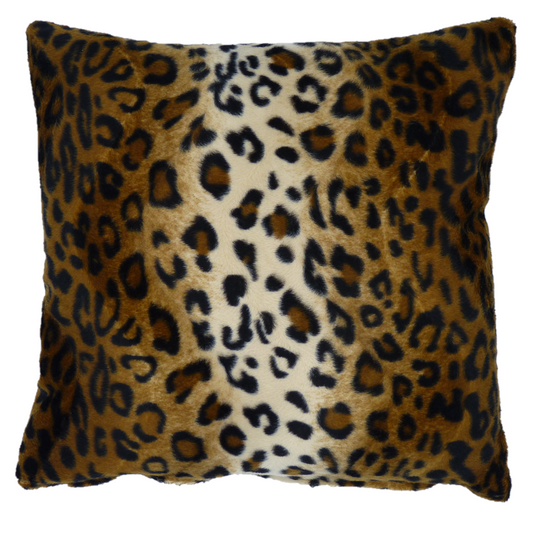 Faux Fur Leopard Print Cushion Cover 45cm