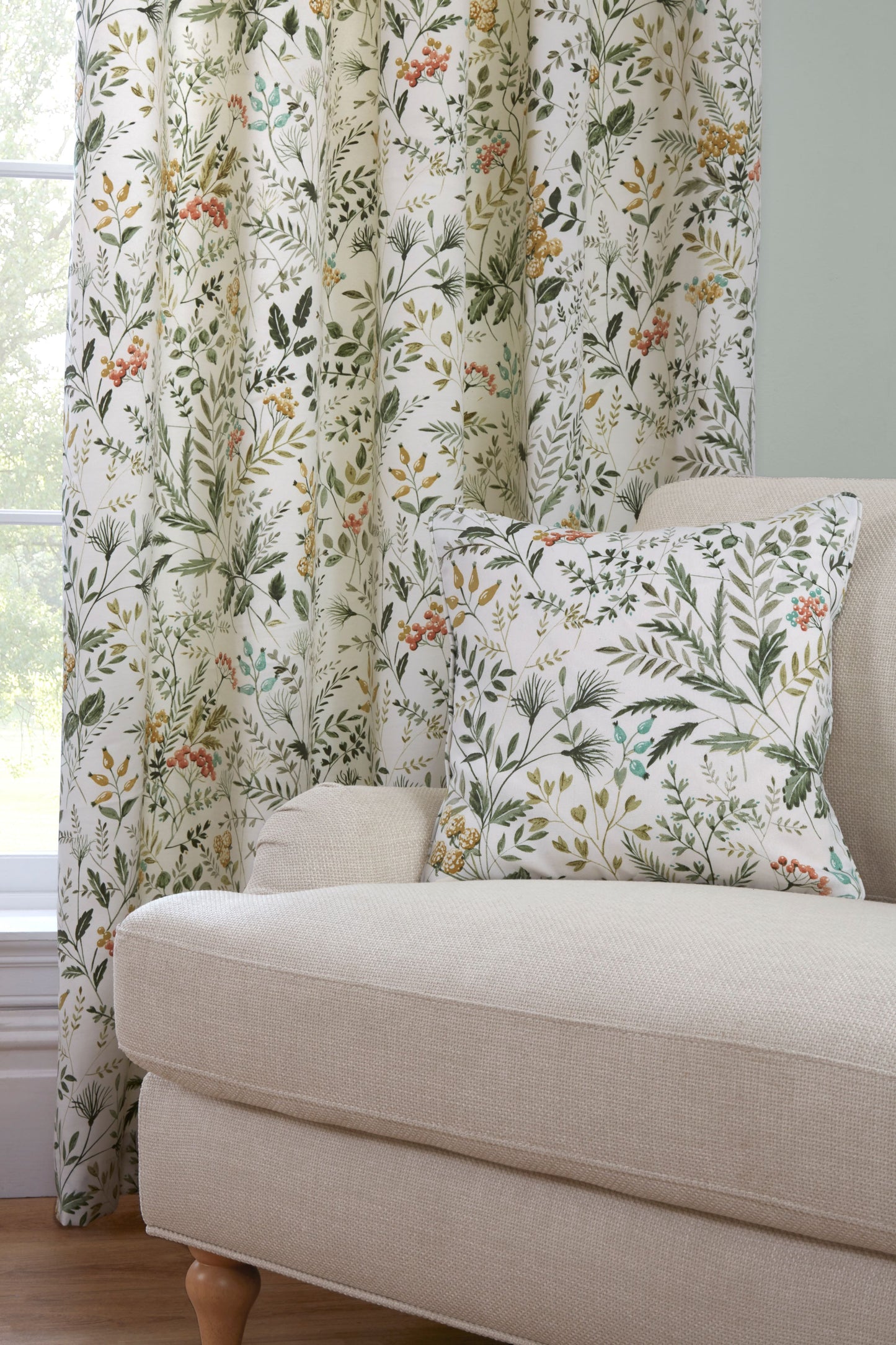 Cleo Leaf & Floral Design Curtains