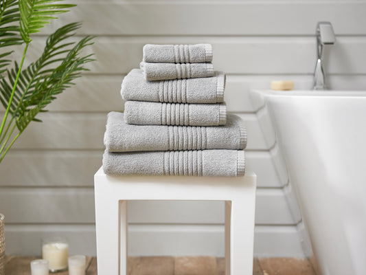Quik Dri Textured Towels in Light Grey