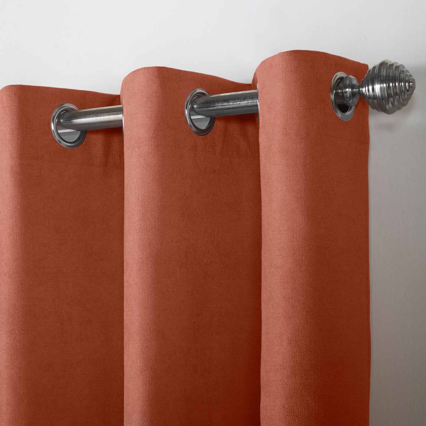 Chenille Velvet Room Darkening Curtains Eyelet in Orange