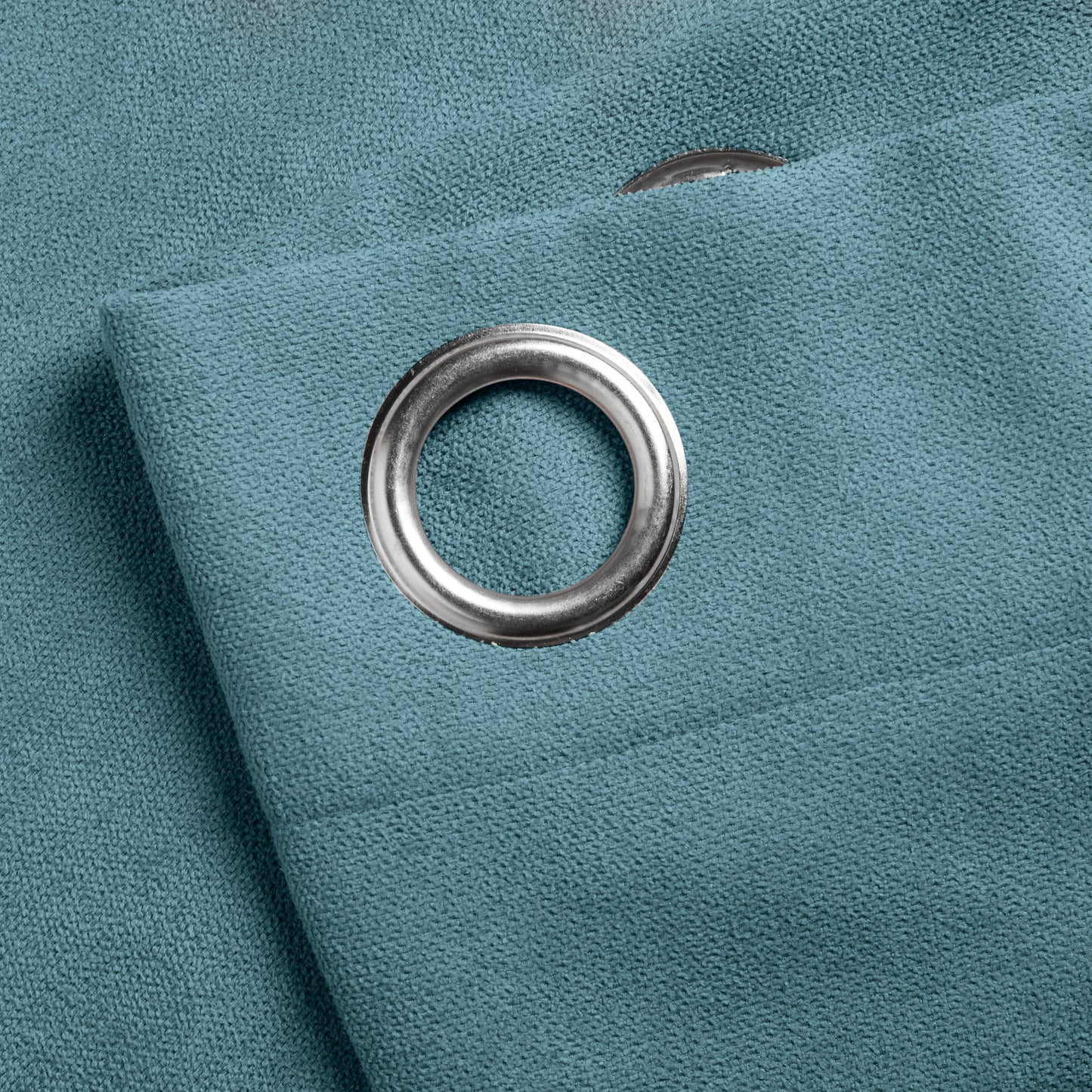 Chenille Velvet Room Darkening Curtains Eyelet in Teal