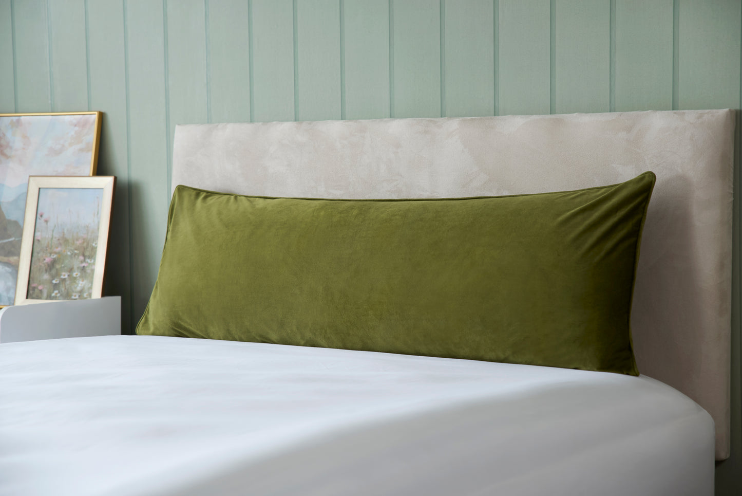 Velvet Covered Bolster Pillow / Cushion