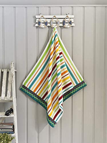 100% Cotton Jacquard Multi Colour Stripe Beach Towel