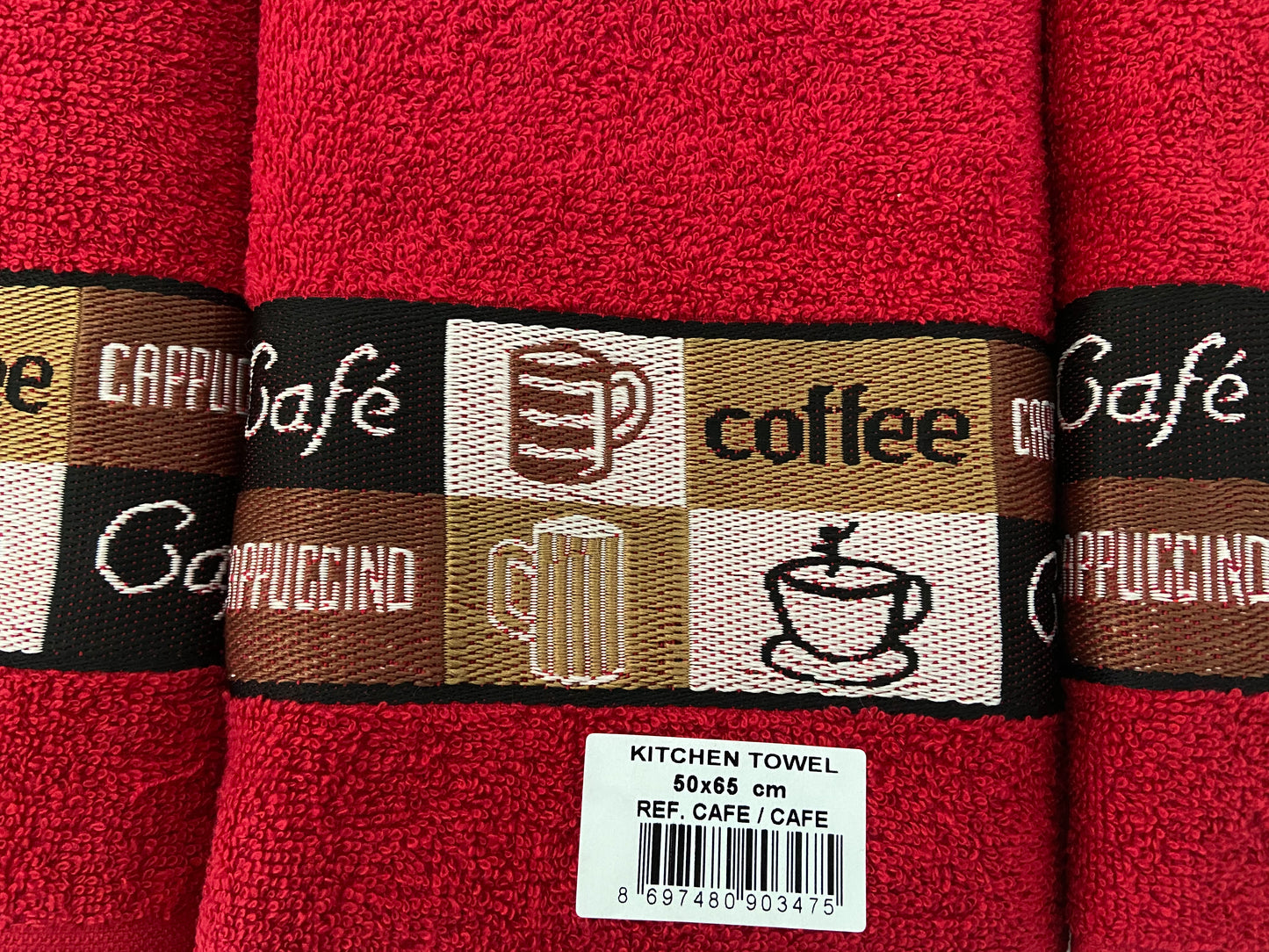 Cafe Cafe Tea Kitchen Towel Red