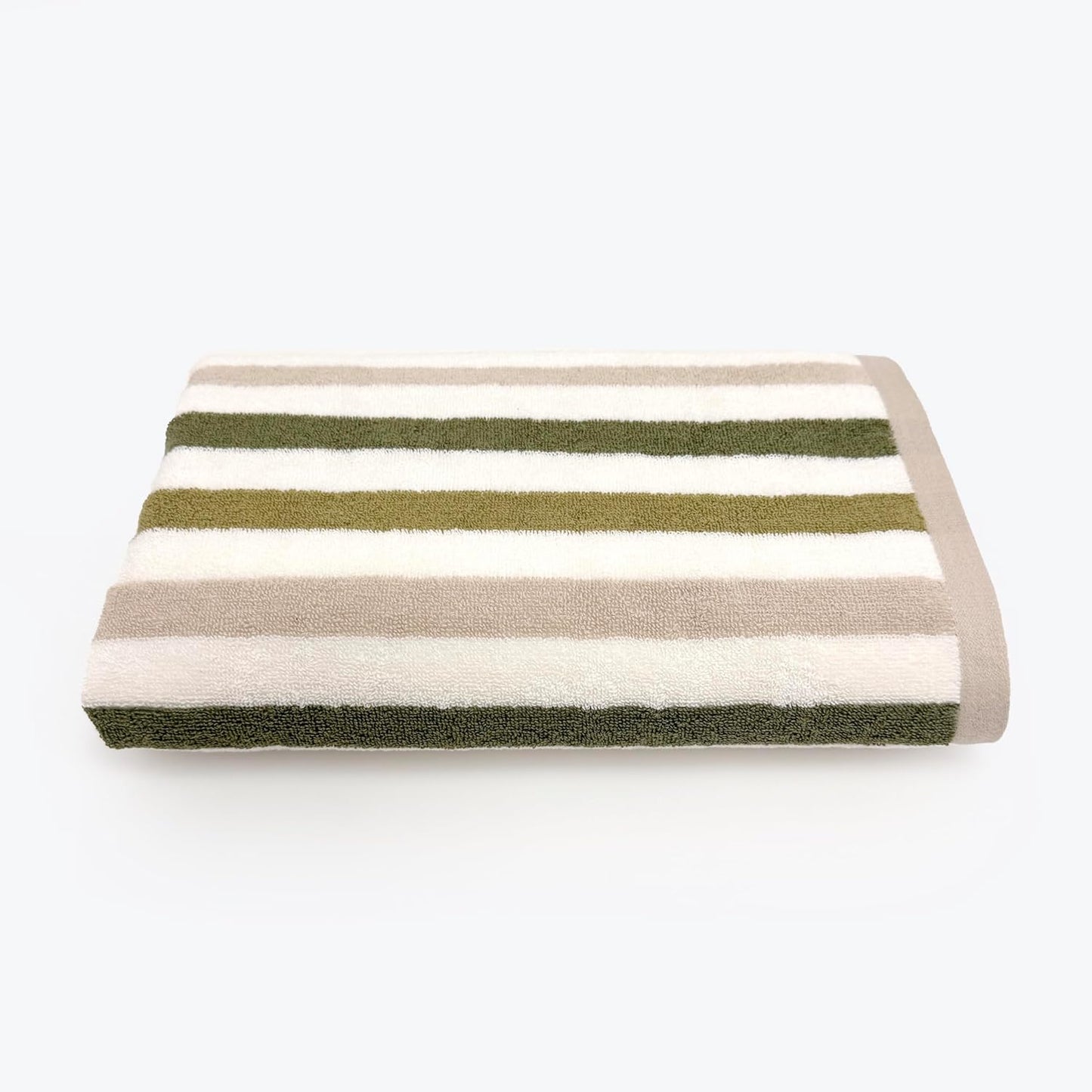 Bobble Bath Pedestal Shower Mats & Striped Towels in Greens