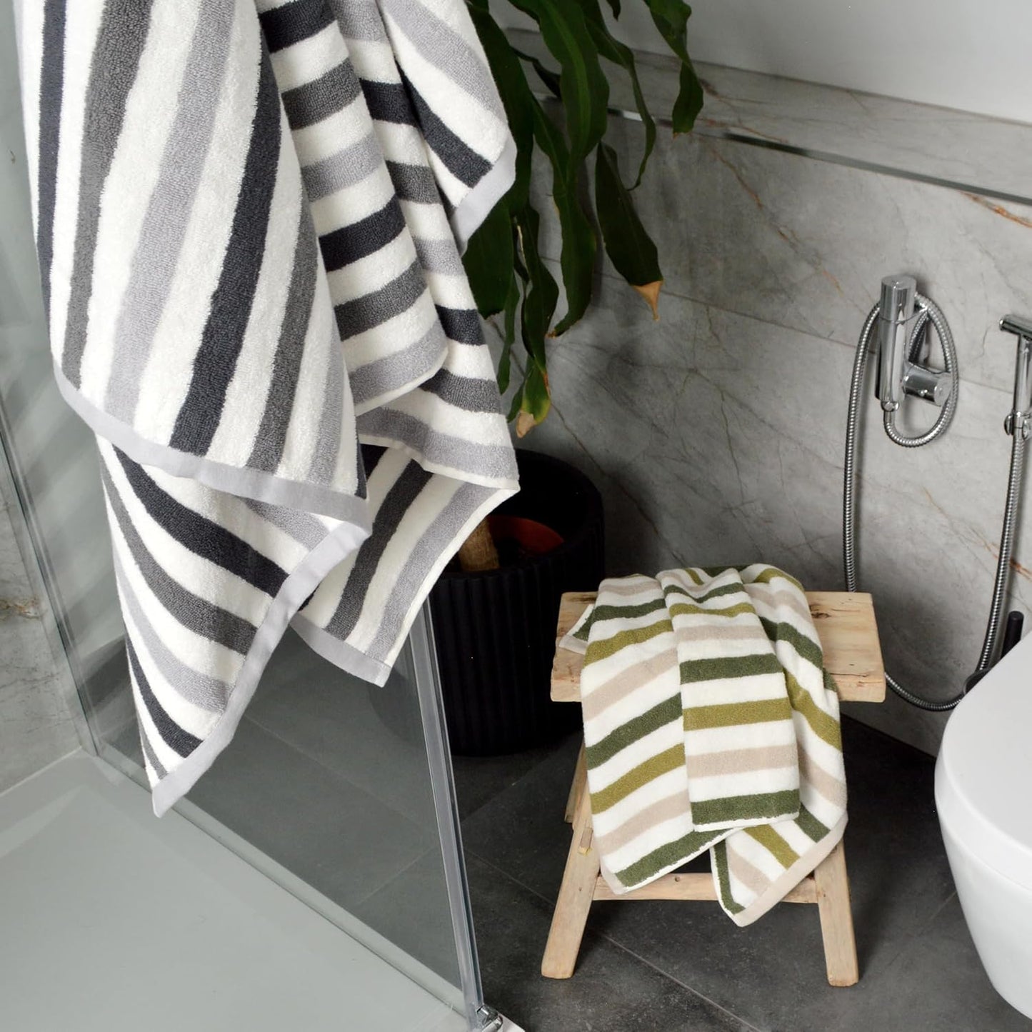 Bobble Bath or Pedestal Mat & Towels in Monochrome