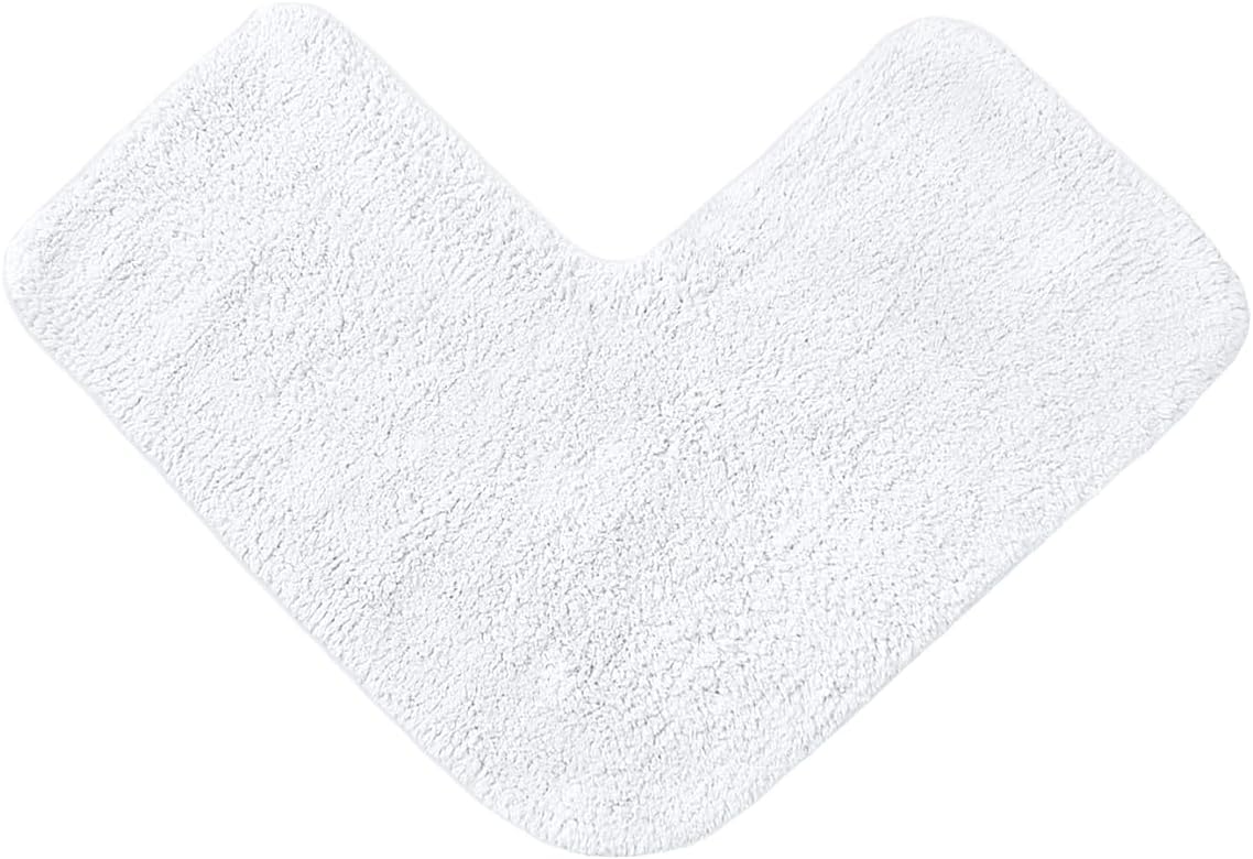100% Cotton Corner Shower Mat in White