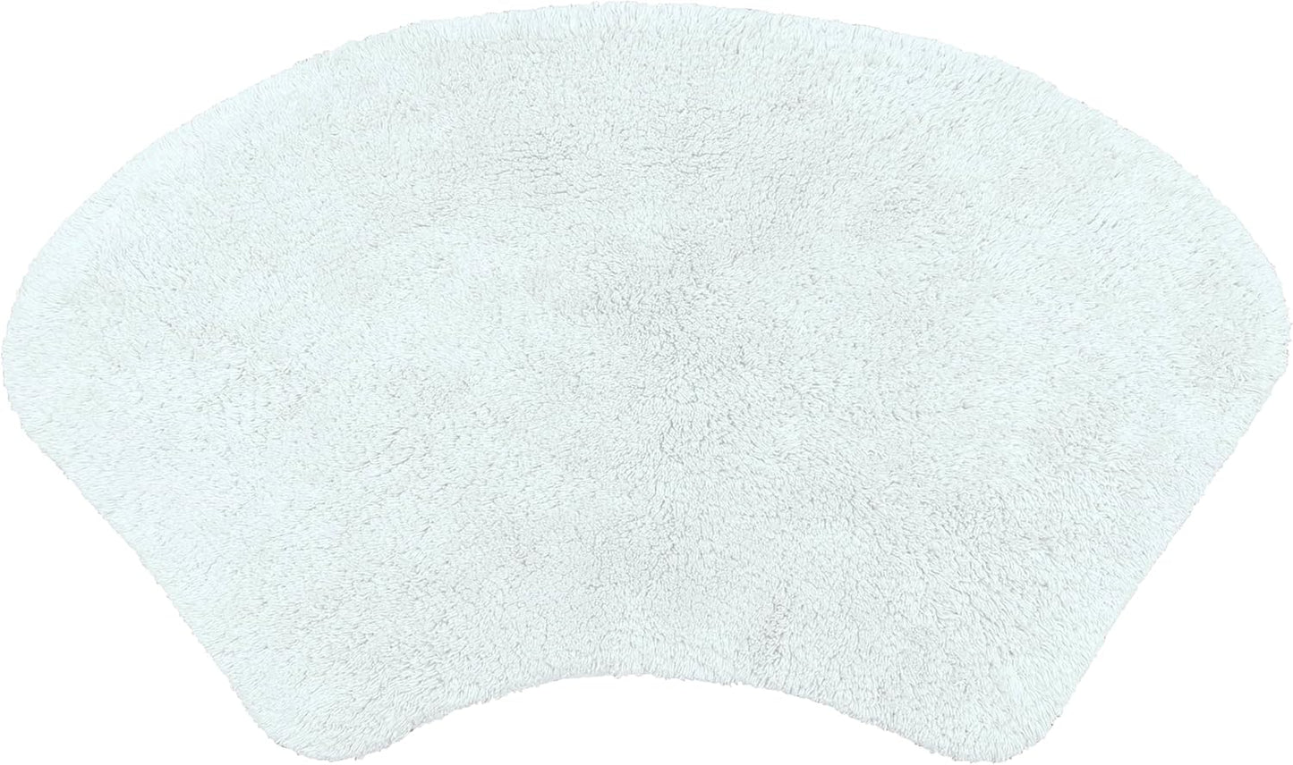 100% Cotton Curved Shower Mat in White