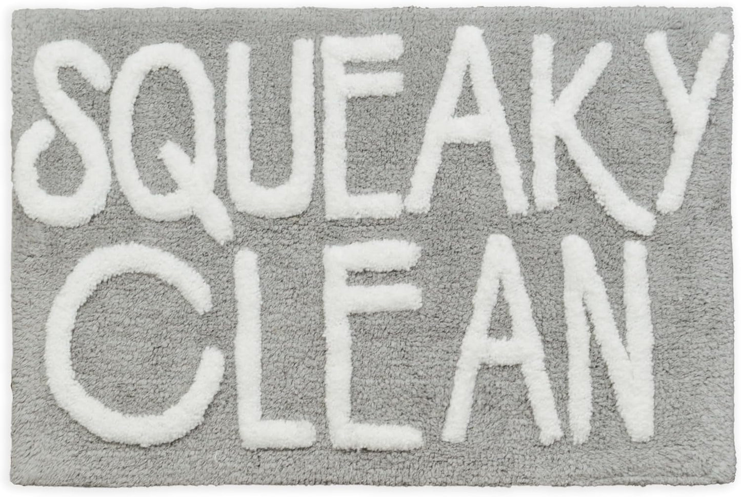 SQUEAKY CLEAN Bath Mat in Sage Grey & White