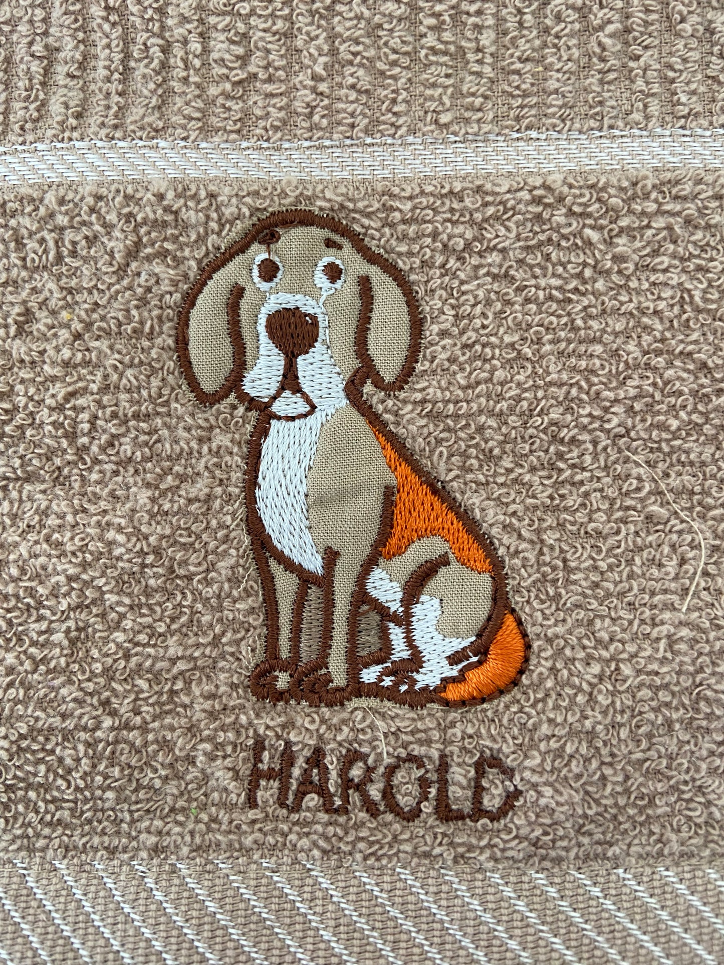 'Harold' Dog Tea Kitchen Towel Latte