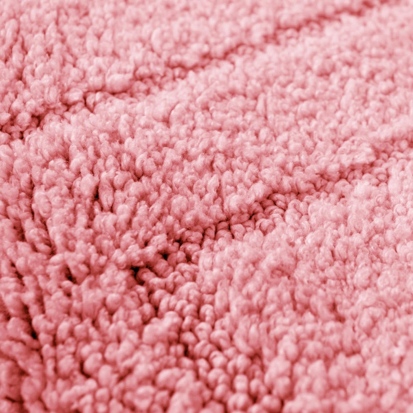2 Piece Microfibre Border Design Bath & Pedestal Mat Set in Blush Pink