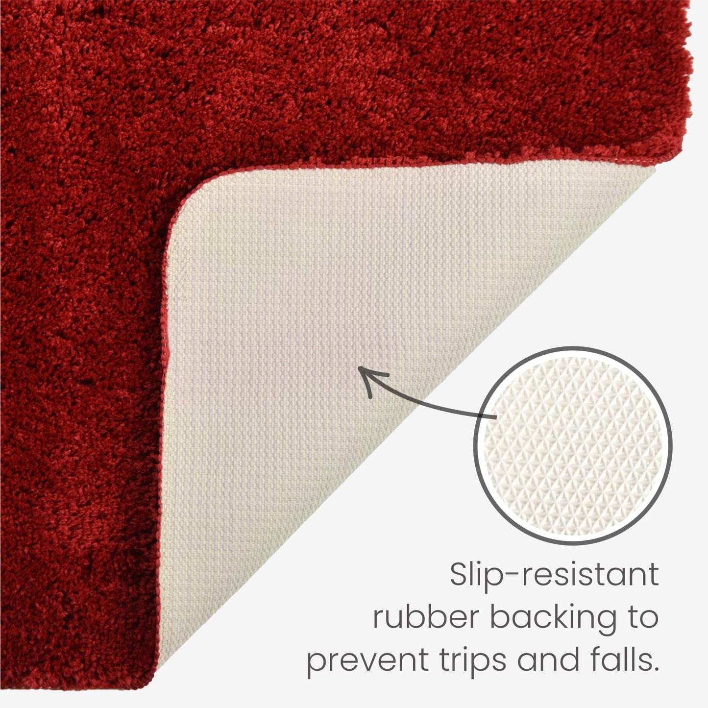 Microfibre Bath & Pedestal Mats Burgundy