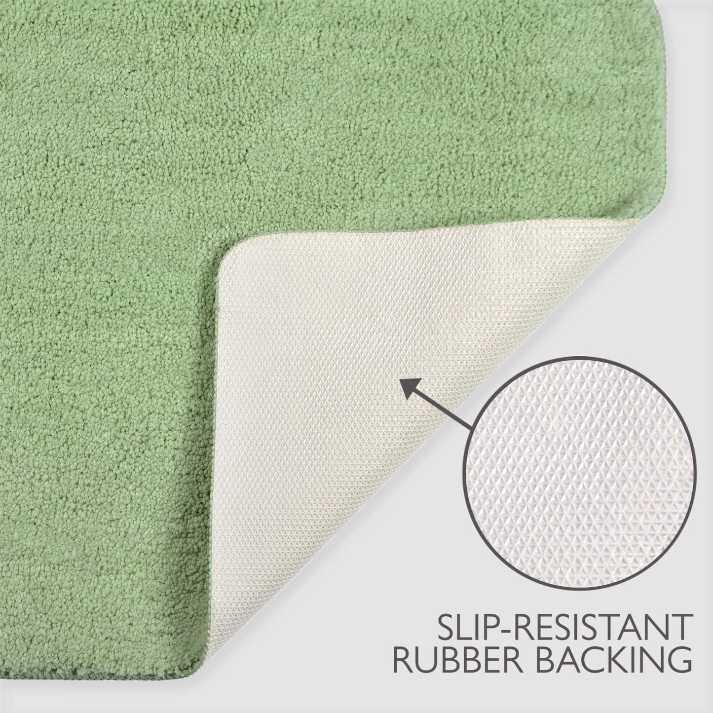 Microfibre Bath & Pedestal Mats Green