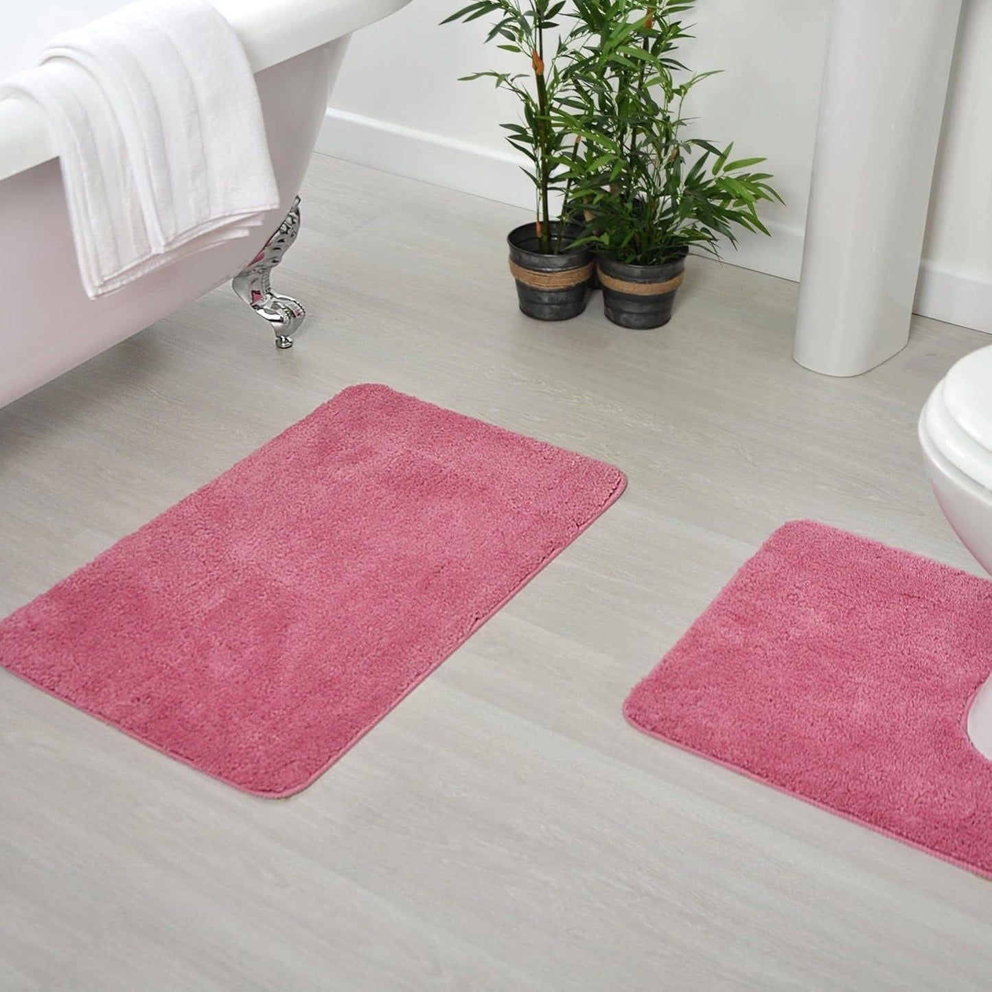 Microfibre Bath & Pedestal Mats Rose
