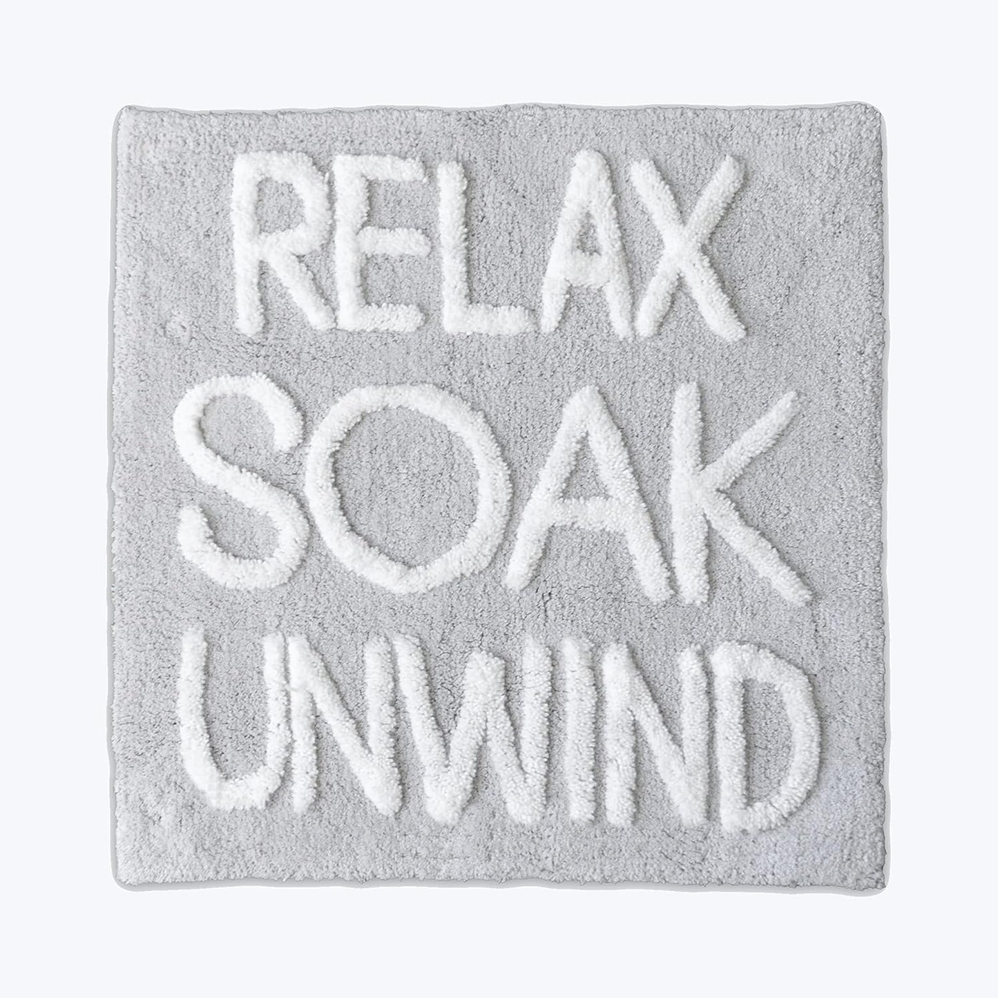 RELAX SOAK UNWIND Bath Mat in Grey