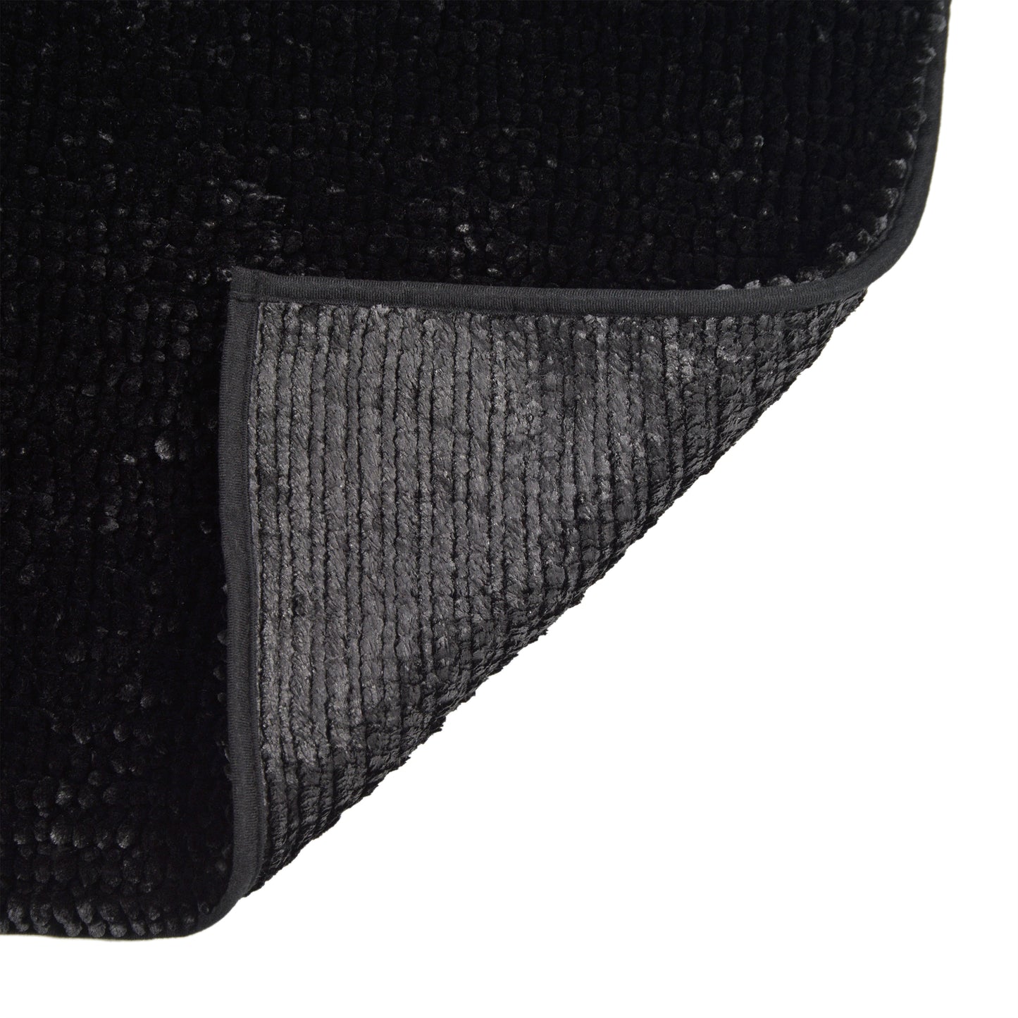 Extra Soft Chenille Bath Mat Deep Black