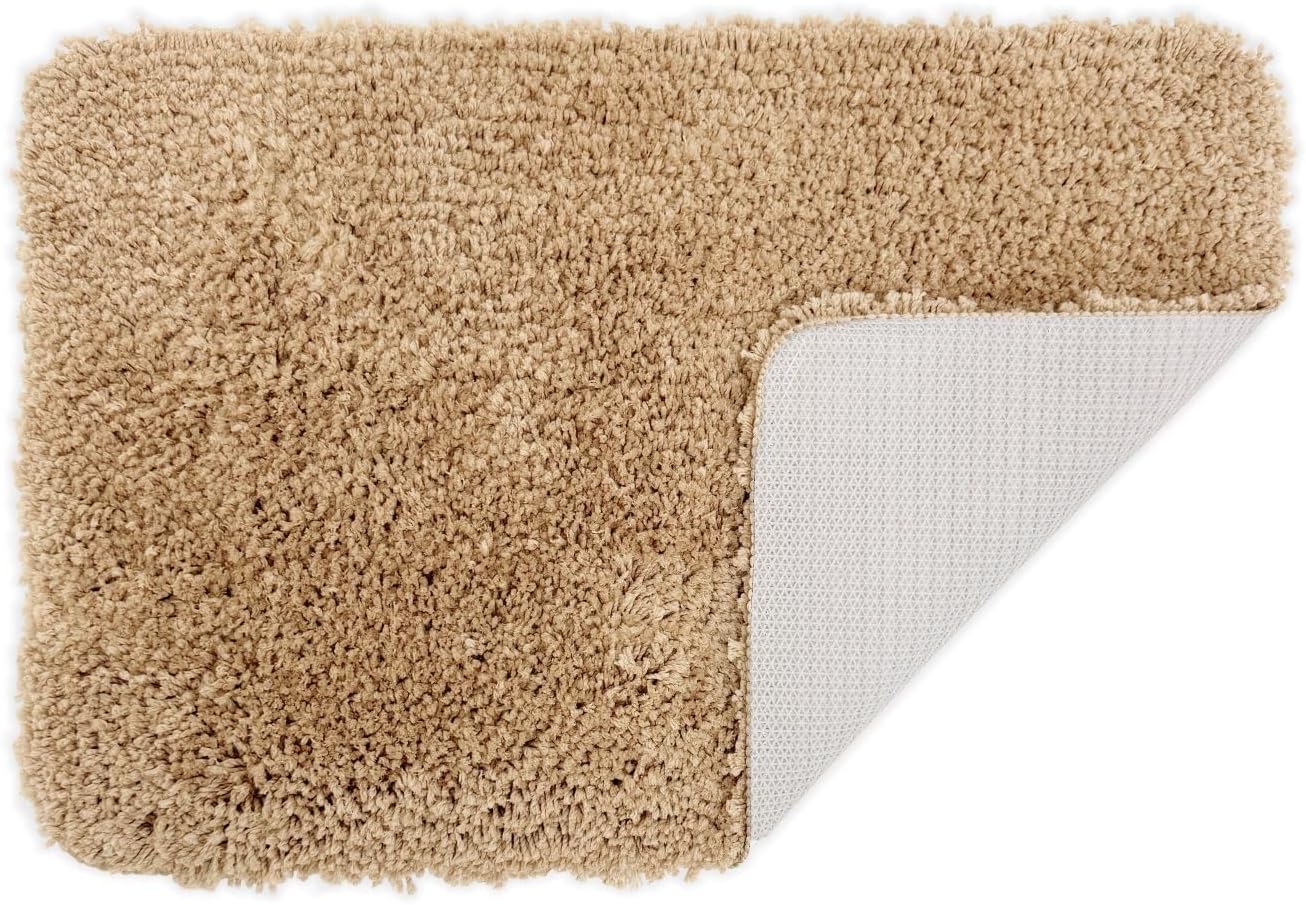Deep Pile Odessey Shaggy Bath Mat Beige