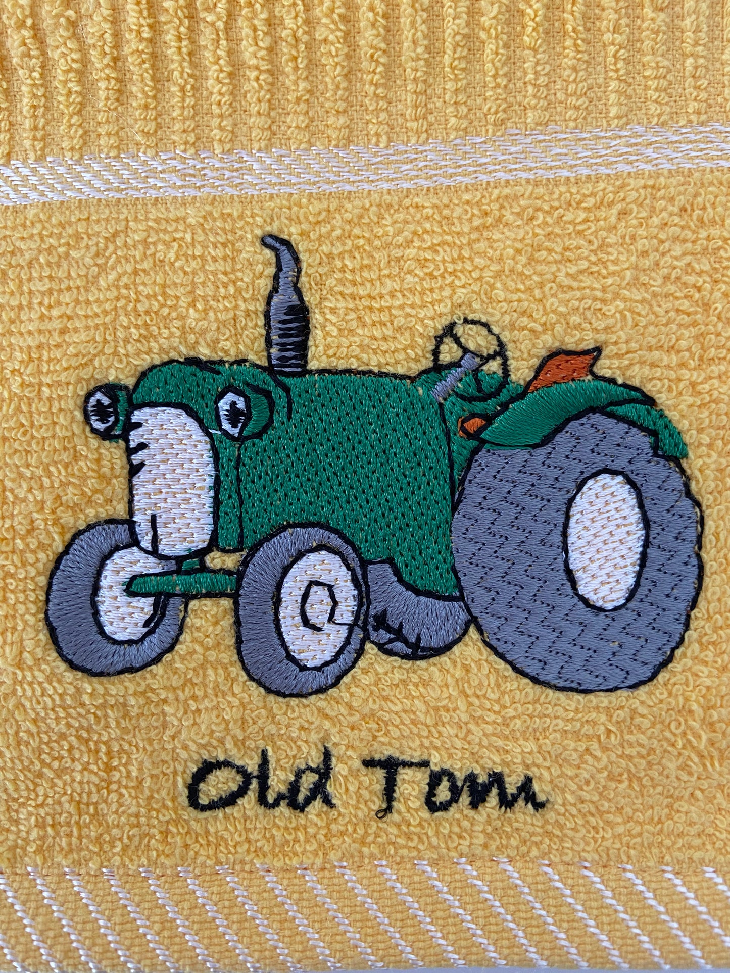 Old Tom Design Tea Kitchen Towel Yellow