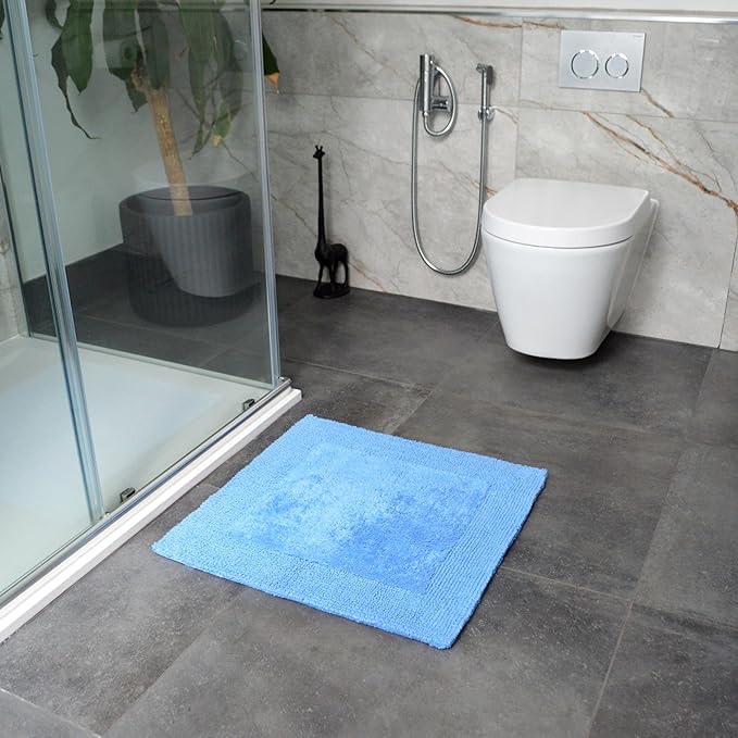 Heavyweight Reversible Bath Mats Cornish Blue