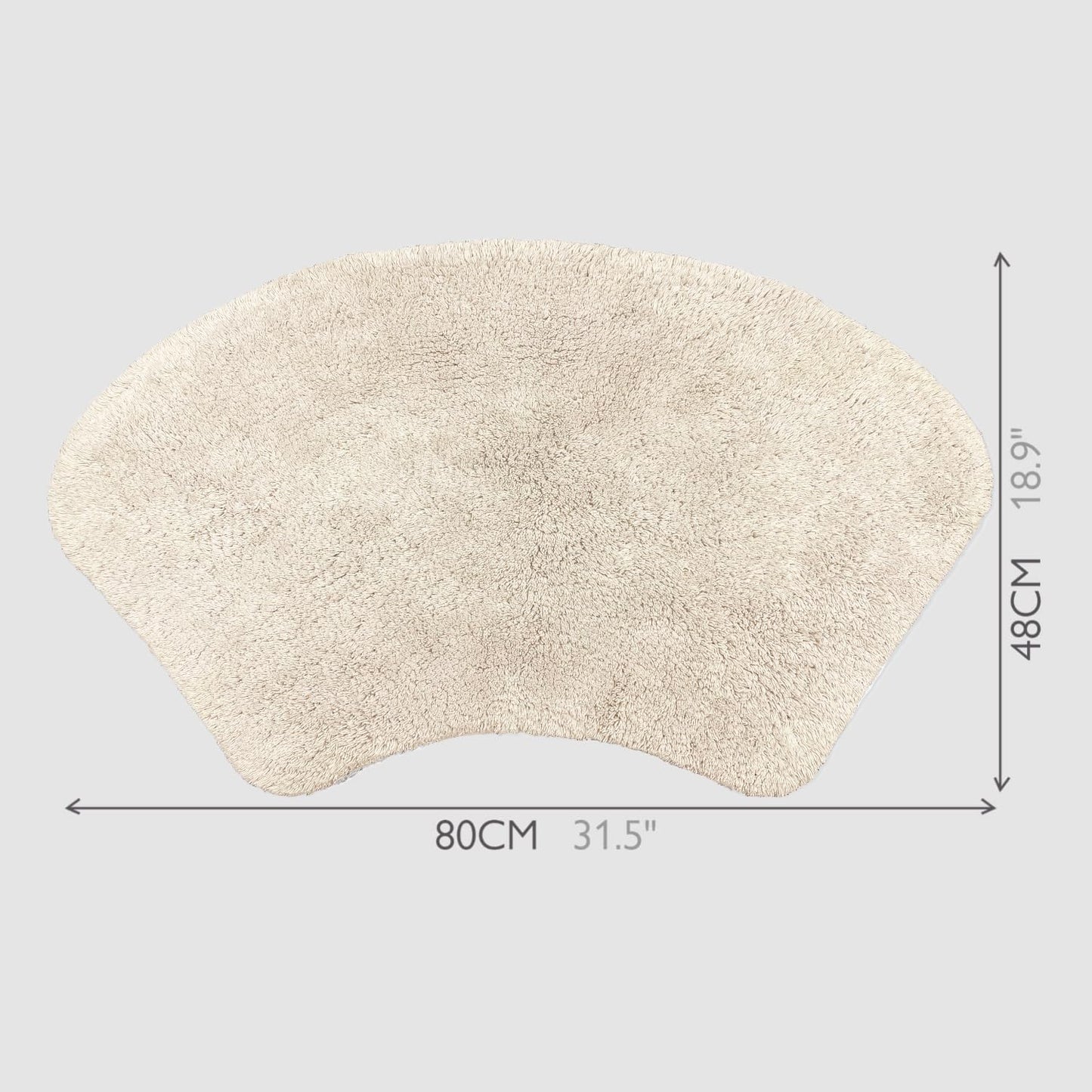 100% Cotton Curved Shower Mat in Stone