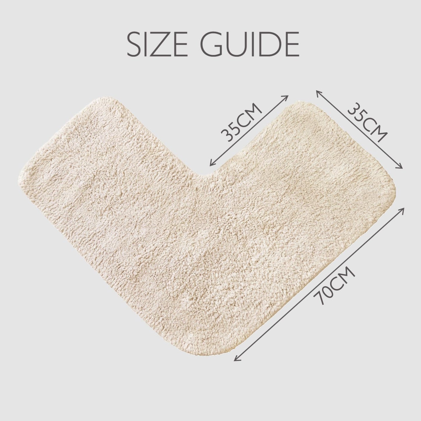 100% Cotton Corner Shower Mat in Stone