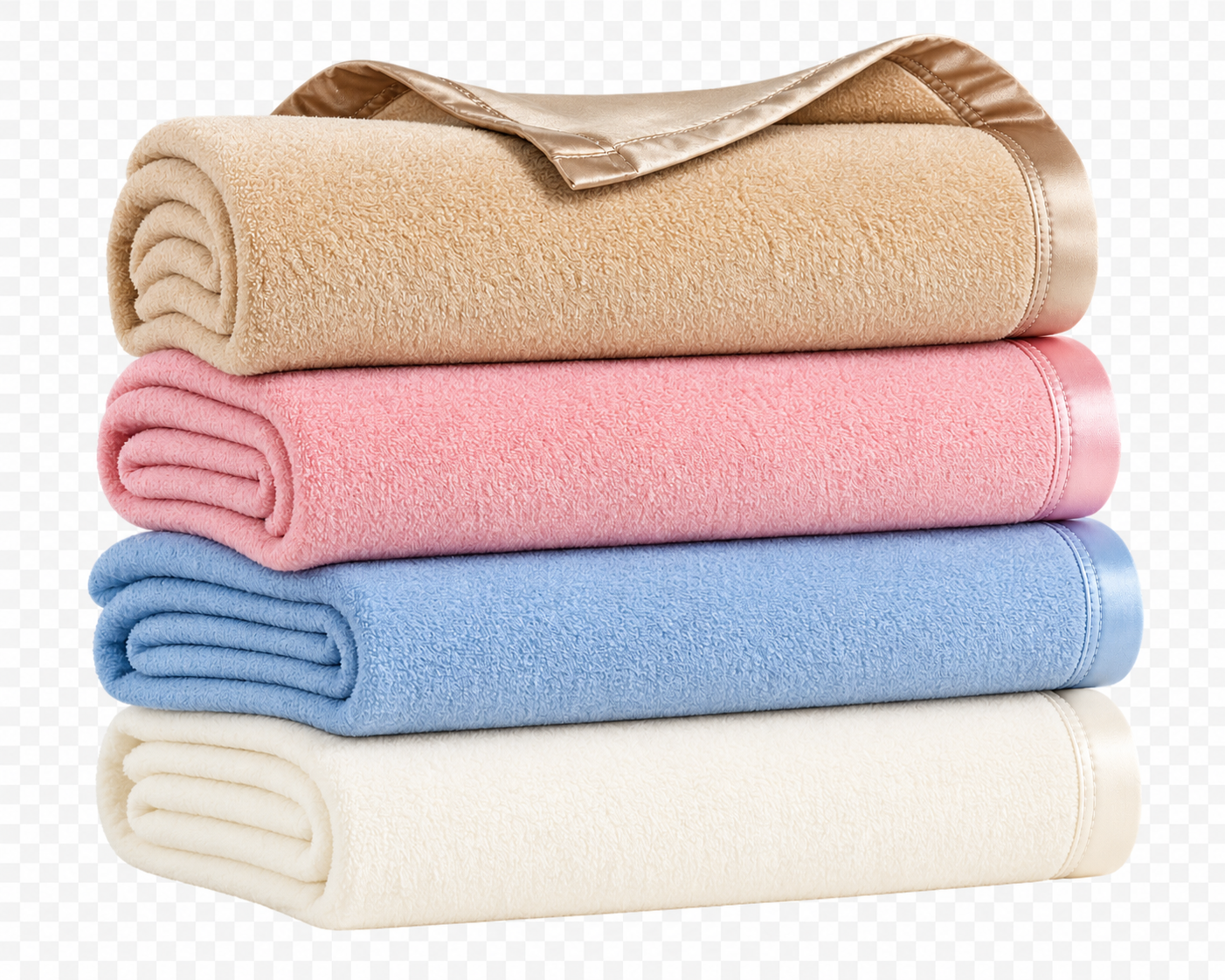 100% Wool Solid Blanket Satin Bound Edges in Camel