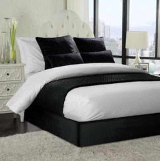 Smooth Velvet Divan Bed Base Wrap in Black