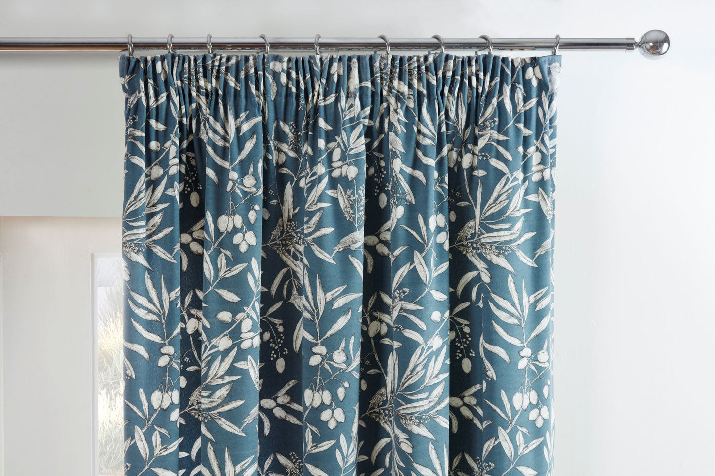 Aviary Design Pair Curtains in Bluebell