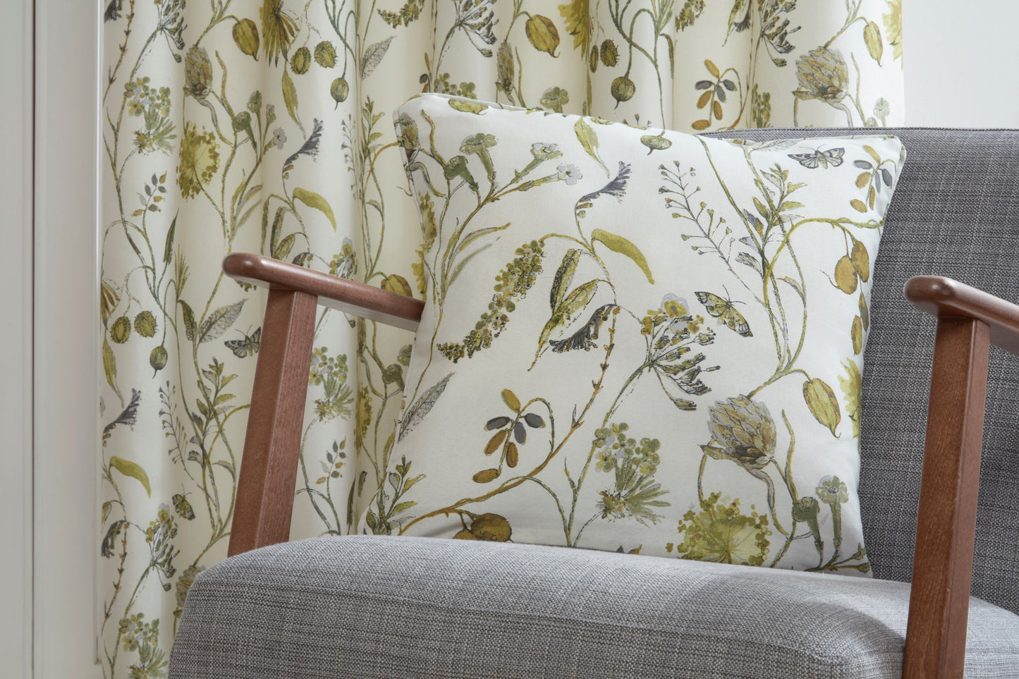Grove Floral Design Bed Linen, Curtains in Fennel