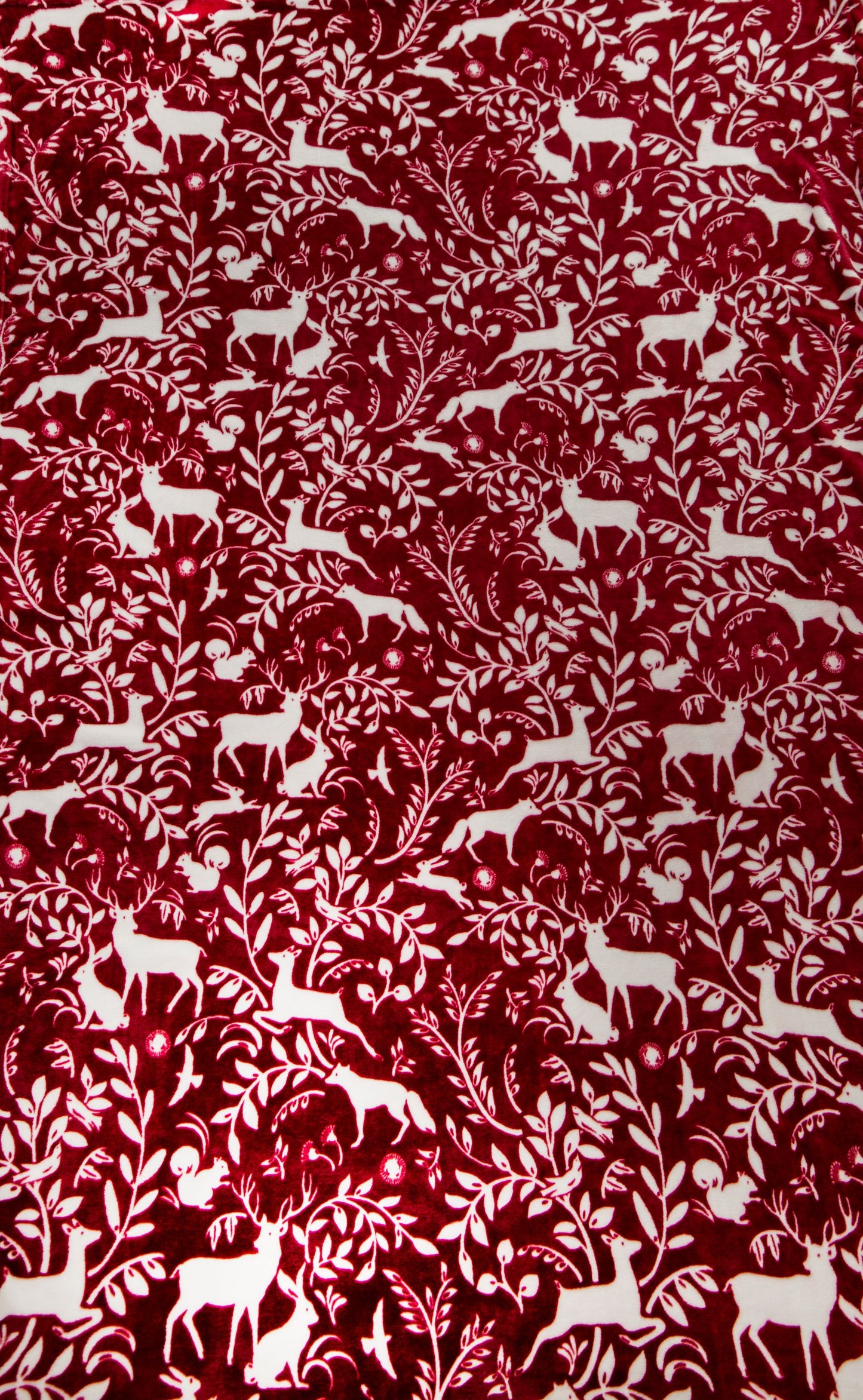 Woodland Animal Supersoft Throw in Berry
