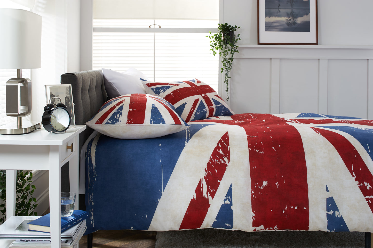 Union Jack Design Duvet Set Red White Blue