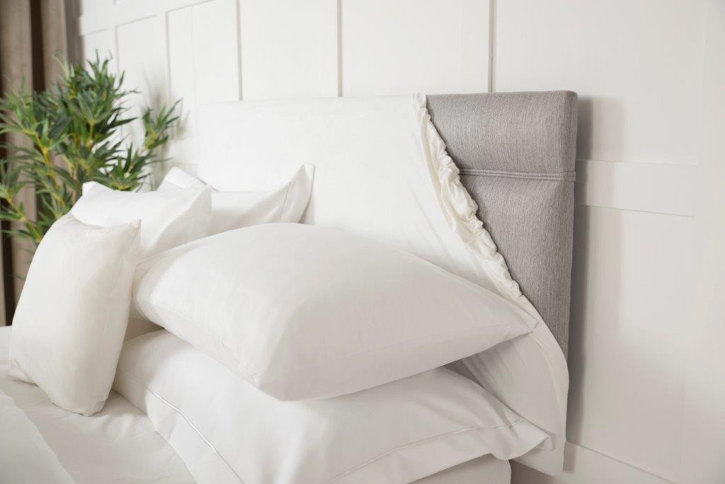 Faux Suede Headboard Wrap in White