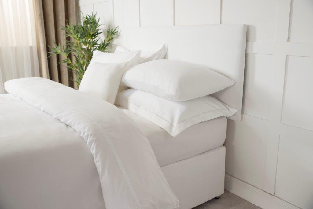 Faux Suede Headboard Wrap in White