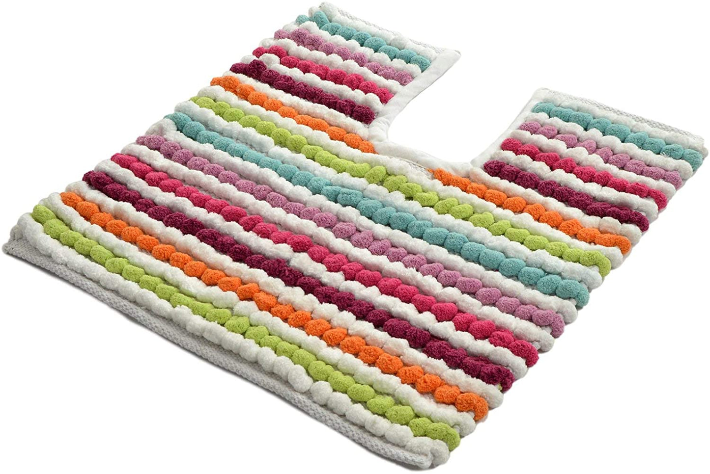 Bobble Bath  Pedestal Shower Mats & Striped Towels in Bright Multi Colour