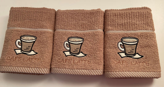 Cafe Latte Design Tea Kitchen Towel Latte