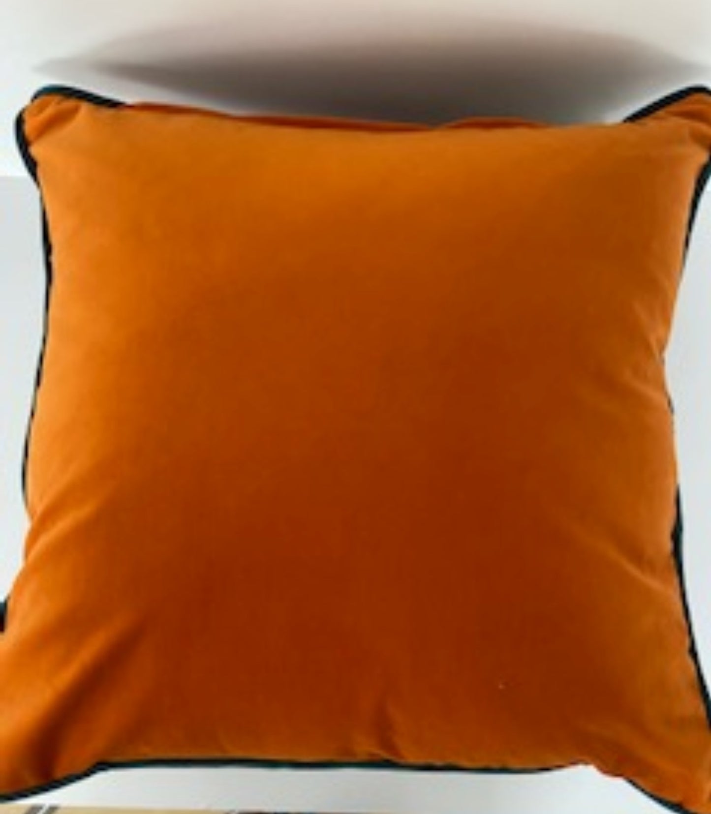 Soft Velvet Feel Cushion Pumpkin Orange & Teal